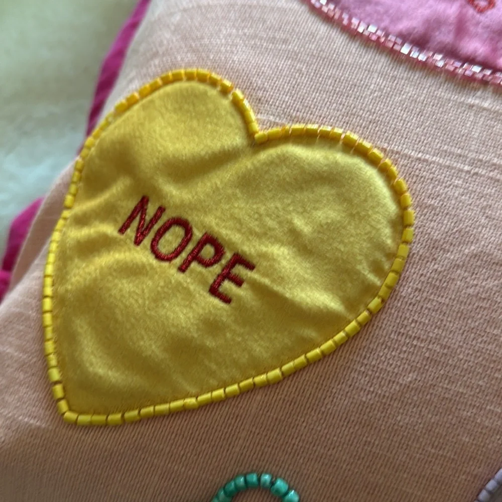 Cupcakes and Cashmere Valentines Conversation Heart Pillow
